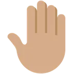 X / Twitter 플랫폼을 위한 raised back of hand: medium skin tone