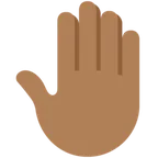 raised back of hand: medium-dark skin tone สำหรับแพลตฟอร์ม X / Twitter