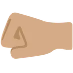 X / Twitter 플랫폼을 위한 left-facing fist: medium skin tone
