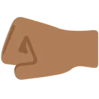 left-facing fist: medium-dark skin tone untuk platform X / Twitter