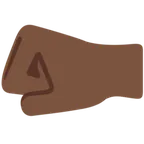 X / Twitter dla platformy left-facing fist: dark skin tone