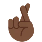 crossed fingers: dark skin tone für X / Twitter Plattform