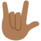 love-you gesture: medium-dark skin tone สำหรับแพลตฟอร์ม X / Twitter