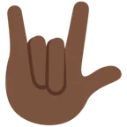 love-you gesture: dark skin tone สำหรับแพลตฟอร์ม X / Twitter