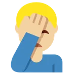 man facepalming: medium-light skin tone untuk platform X / Twitter