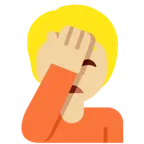 person facepalming: medium-light skin tone für X / Twitter Plattform