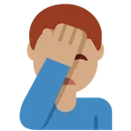 man facepalming: medium skin tone für X / Twitter Plattform