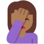 woman facepalming: medium-dark skin tone per la piattaforma X / Twitter