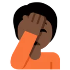 person facepalming: dark skin tone per la piattaforma X / Twitter