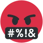 face with symbols on mouth para la plataforma X / Twitter