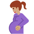 pregnant woman: medium skin tone untuk platform X / Twitter
