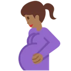 pregnant woman: medium-dark skin tone untuk platform X / Twitter