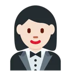 woman in tuxedo: light skin tone til X / Twitter platform