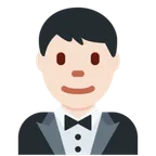 man in tuxedo: light skin tone for X / Twitter platform