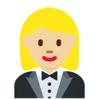 X / Twitterプラットフォームのwoman in tuxedo: medium-light skin tone