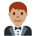 man in tuxedo: medium skin tone pentru platforma X / Twitter
