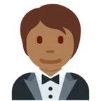 person in tuxedo: medium-dark skin tone für X / Twitter Plattform