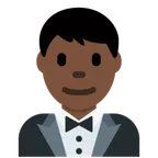 man in tuxedo: dark skin tone per la piattaforma X / Twitter
