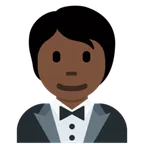 person in tuxedo: dark skin tone für X / Twitter Plattform