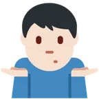 man shrugging: light skin tone untuk platform X / Twitter