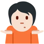 person shrugging: light skin tone per la piattaforma X / Twitter