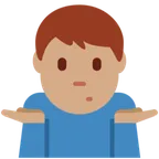 man shrugging: medium skin tone für X / Twitter Plattform