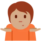 person shrugging: medium skin tone สำหรับแพลตฟอร์ม X / Twitter