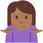 woman shrugging: medium-dark skin tone pentru platforma X / Twitter