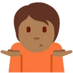 person shrugging: medium-dark skin tone per la piattaforma X / Twitter