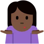 woman shrugging: dark skin tone untuk platform X / Twitter