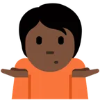 person shrugging: dark skin tone für X / Twitter Plattform