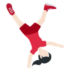 woman cartwheeling: light skin tone untuk platform X / Twitter