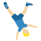 man cartwheeling: medium-light skin tone pentru platforma X / Twitter