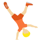 person cartwheeling: medium-light skin tone per la piattaforma X / Twitter
