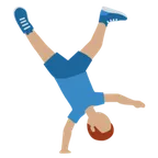 X / Twitter 플랫폼을 위한 man cartwheeling: medium skin tone