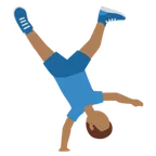 man cartwheeling: medium-dark skin tone for X / Twitter platform