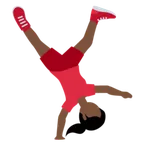 X / Twitter platformu için woman cartwheeling: dark skin tone