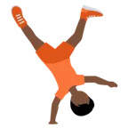 person cartwheeling: dark skin tone สำหรับแพลตฟอร์ม X / Twitter