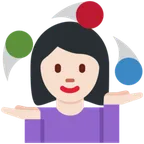 woman juggling: light skin tone for X / Twitter platform