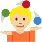 person juggling: medium-light skin tone per la piattaforma X / Twitter