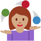 woman juggling: medium skin tone til X / Twitter platform