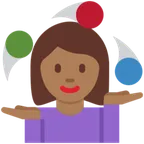 X / Twitter platformu için woman juggling: medium-dark skin tone