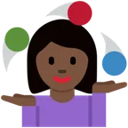 X / Twitter platformu için woman juggling: dark skin tone