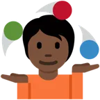 person juggling: dark skin tone สำหรับแพลตฟอร์ม X / Twitter