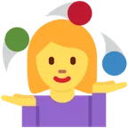 woman juggling för X / Twitter-plattform