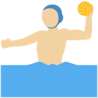 man playing water polo: medium-light skin tone สำหรับแพลตฟอร์ม X / Twitter