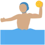 man playing water polo: medium skin tone for X / Twitter-plattformen