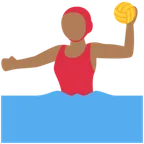 woman playing water polo: medium-dark skin tone per la piattaforma X / Twitter
