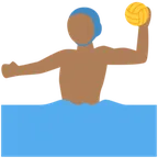 man playing water polo: medium-dark skin tone สำหรับแพลตฟอร์ม X / Twitter