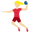 woman playing handball: medium-light skin tone pentru platforma X / Twitter